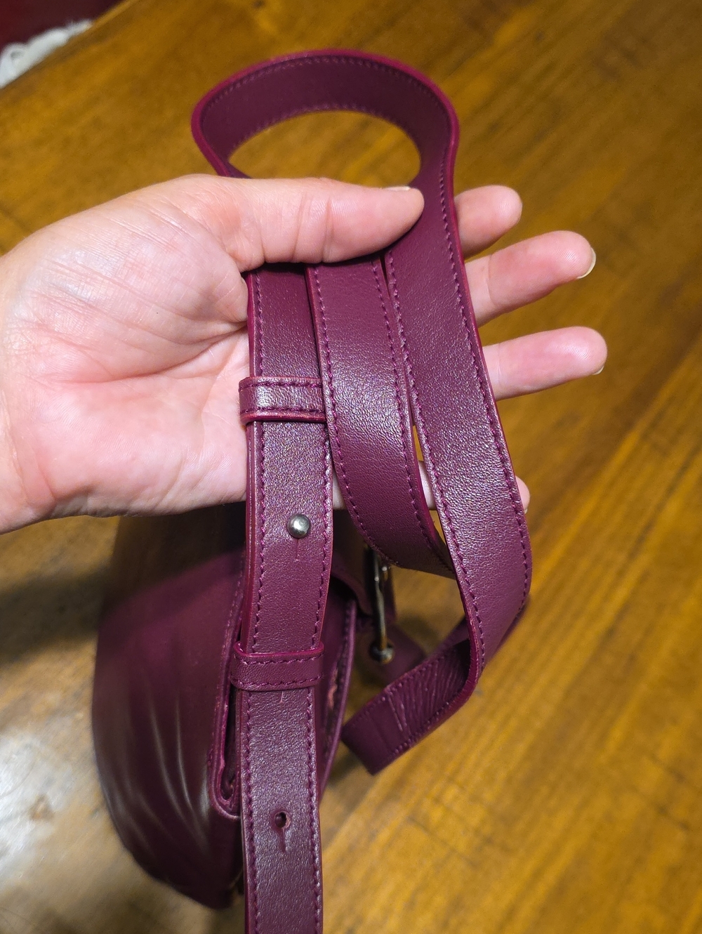 Low start Furla Vintage, Made in Italy, Burgundy Leather, XXth Century. IN EUC - Picture 5 of 15